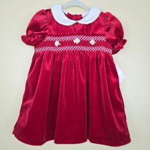 Starting out velour smocked dress size 24m nwt